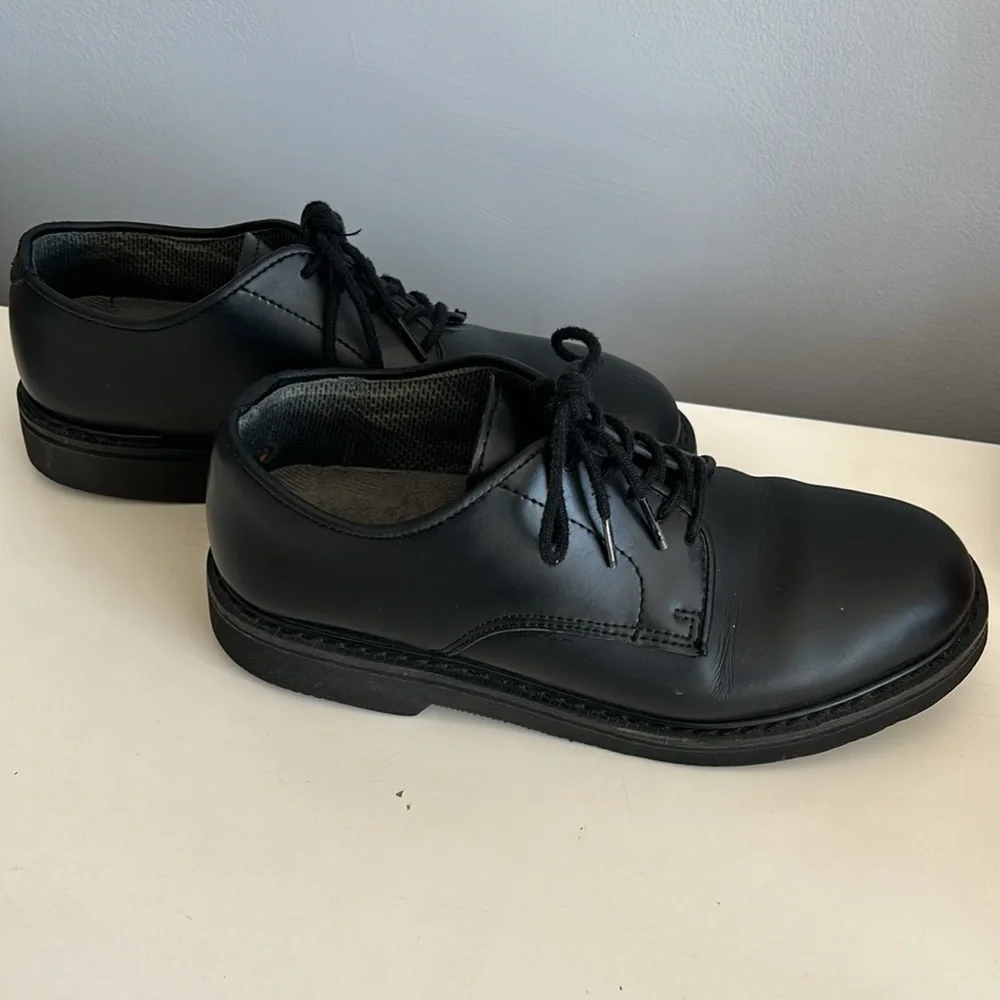 Rothco Soft Sole Uniform Black Oxford/Leather Dress Shoe Size 8W